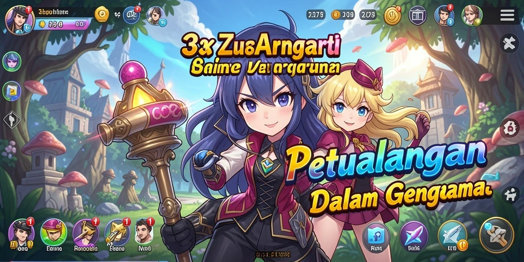 Tampilan gameplay seru dalam dunia Anime yang menakjubkan.