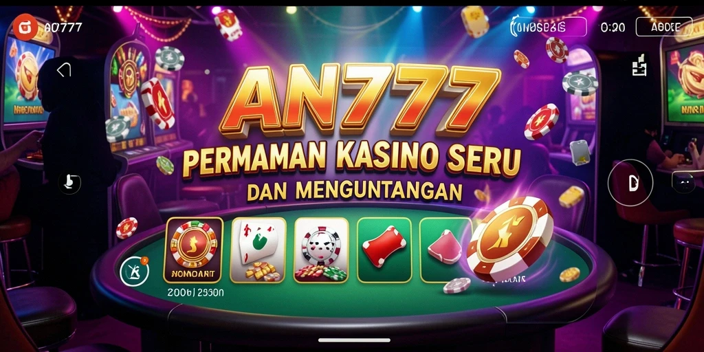 Tampilan gameplay AN777 yang mendebarkan dengan fitur Kasino menarik.
