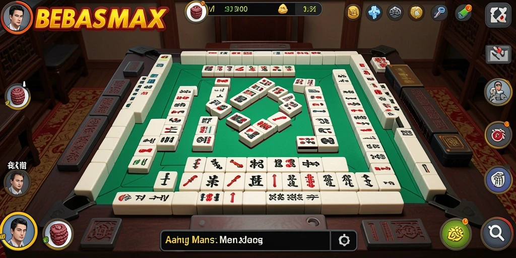 Tangkapan layar utama BEBASMAX menampilkan serunya permainan Mahjong.