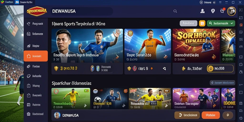 Tampilan gameplay menarik dari DEWANUSA yang menawarkan taruhan olahraga.