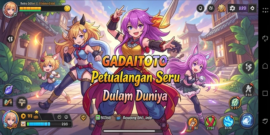 Tangkapan layar menunjukkan karakter dalam pertarungan seru di GADAITOTO.