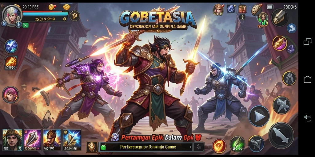 Screenshot GOBETASIA menampilkan aksi pertarungan yang seru.