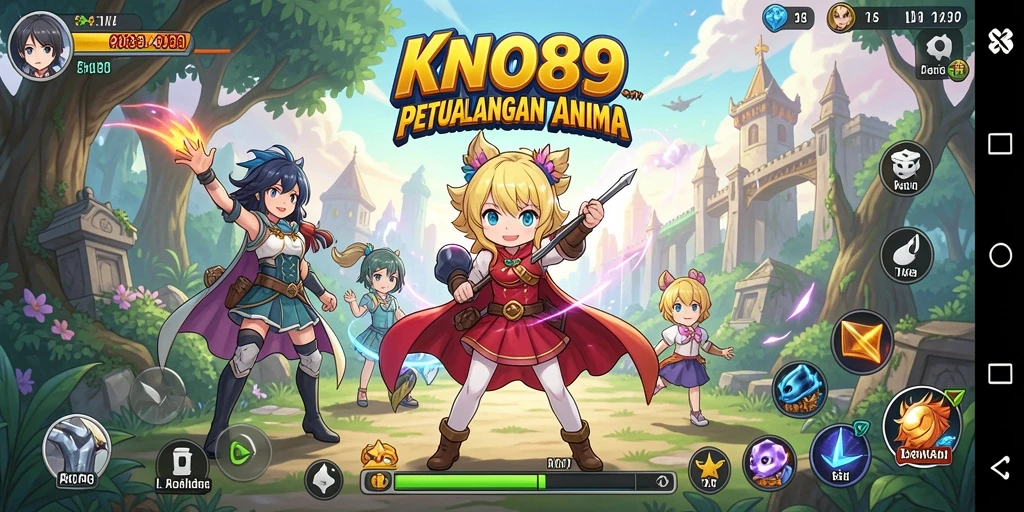 Tampilan gameplay KNO89 dengan karakter anime yang menakjubkan.