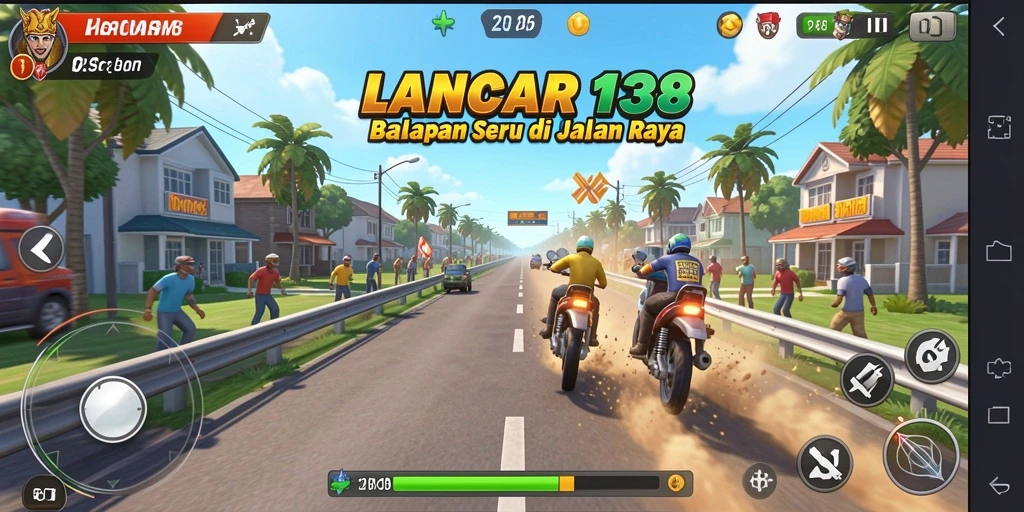Tampilan menarik dari gameplay LANCAR138 dengan balapan seru.