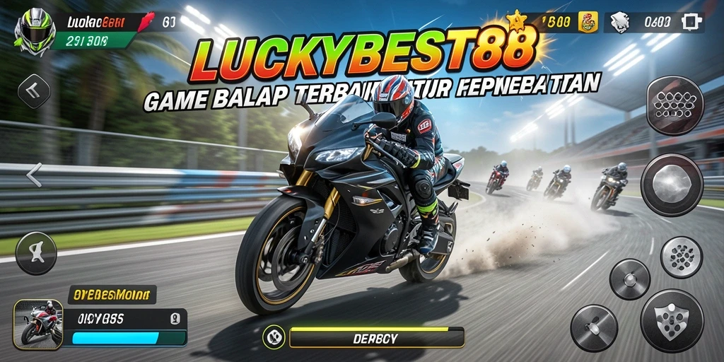 Tampilan menarik dari gameplay balap motor di LUCKYBEST88.