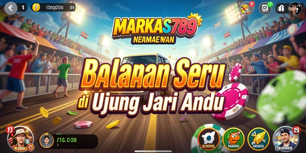 Tangkapan layar menunjukkan aksi balapan mendebarkan di MARKAS789.