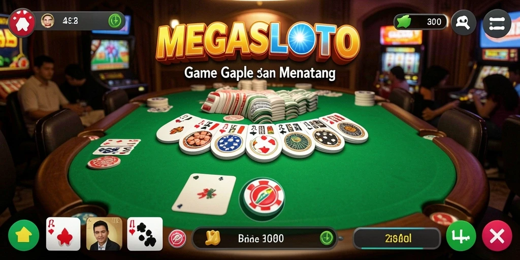 Tampilan gameplay seru dari MEGASLOTO saat bermain Gaple.