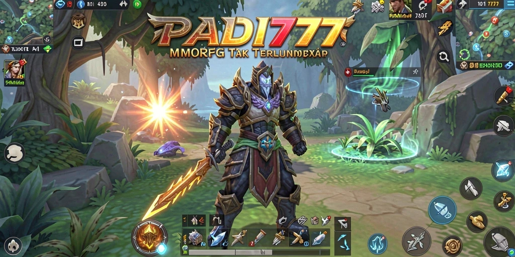 Screenshot gameplay <strong>PADI777</strong> yang menampilkan aksi pertarungan epik di dunia MMORPG.