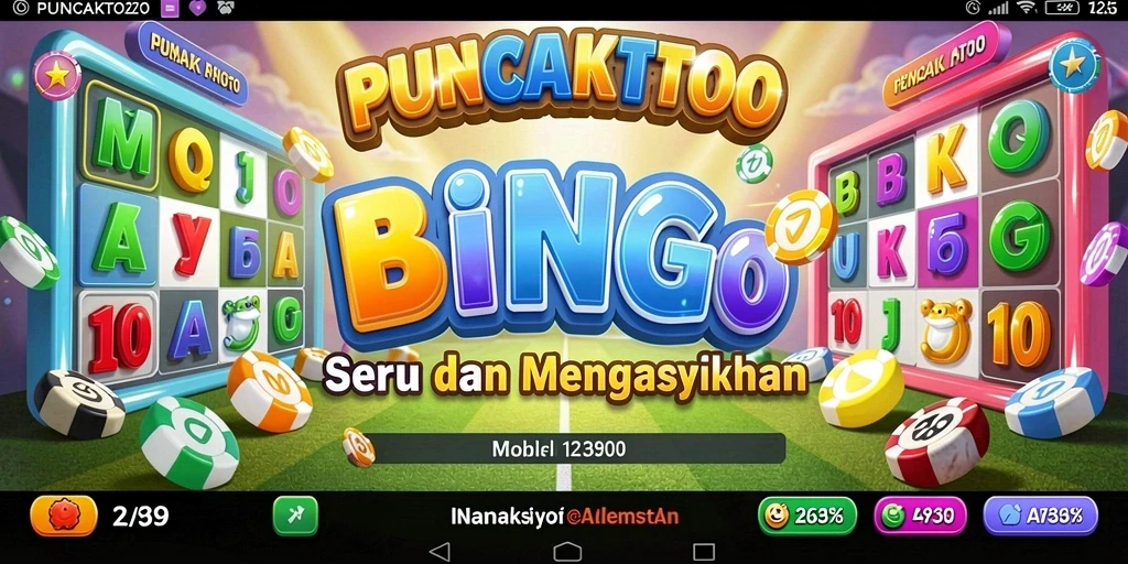Screenshot gameplay PUNCAKTOTO yang menampilkan keseruan permainan Bingo.