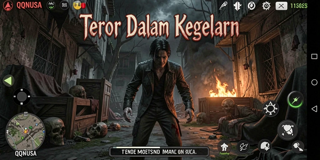 Screenshot menampilkan gameplay mencekam dengan suasana Horror.