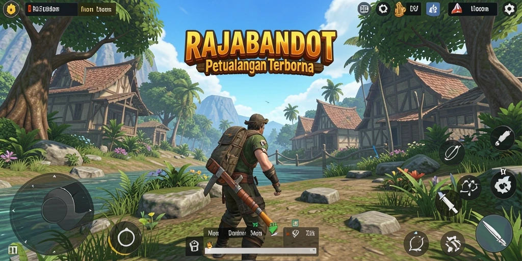 Tampilan gameplay menakjubkan dari RAJABANDOT dalam dunia terbuka.