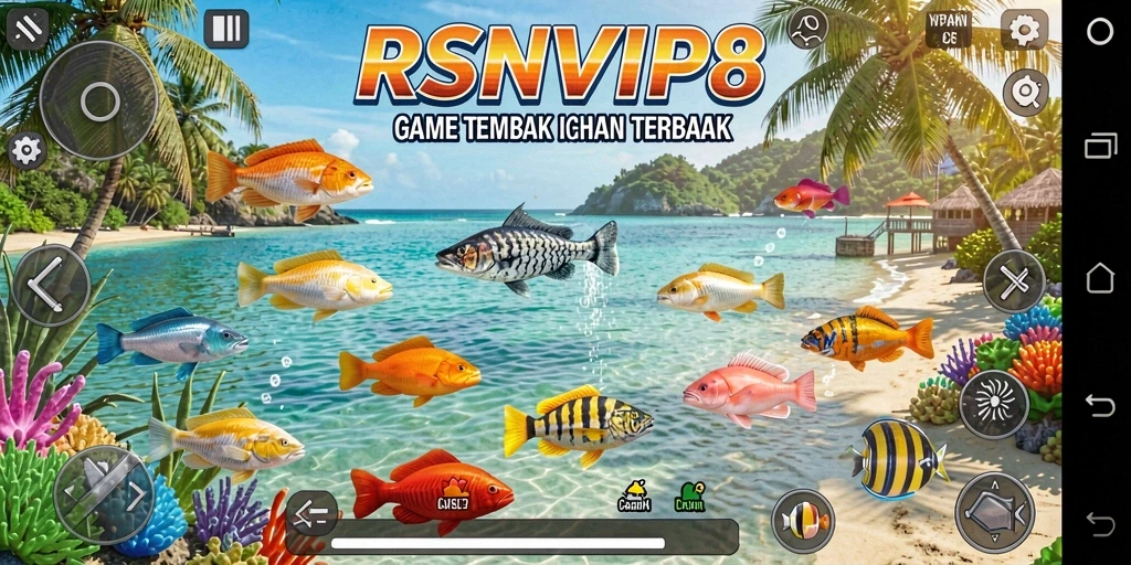 Gameplay seru dan menegangkan dalam RSNVIP8 saat menangkap ikan.