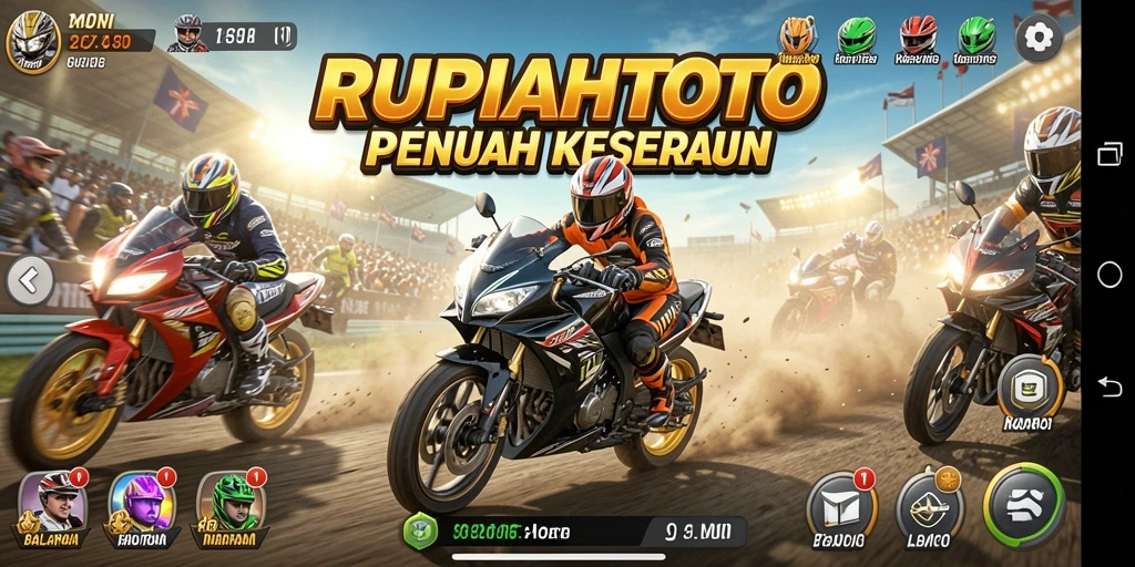 Gameplay balapan motor yang seru dan mendebarkan.