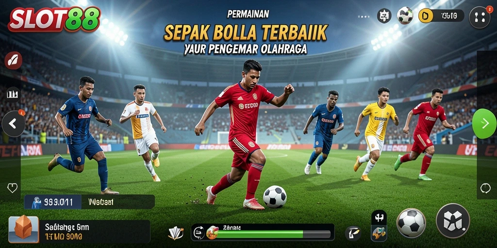 Tampilan gameplay SLOT88 yang menegangkan dalam pertandingan sepak bola.