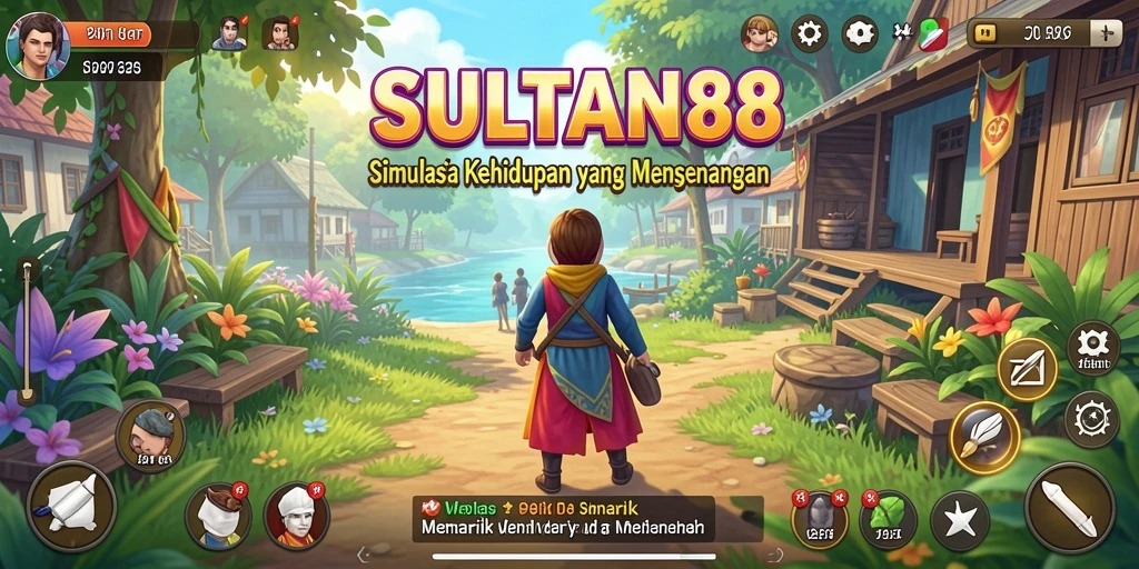 Tampilan gameplay SULTAN88 yang menampilkan simulasi kehidupan kerajaan.