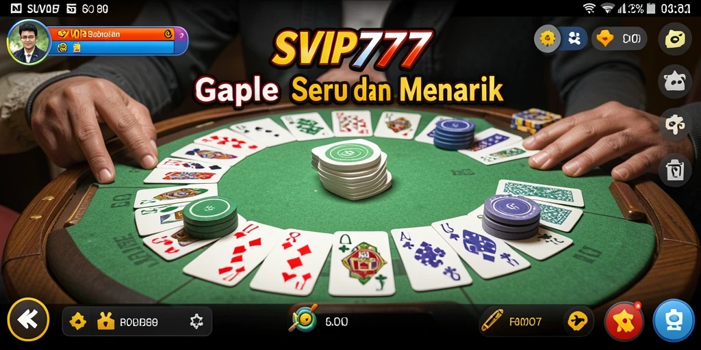 Tampilan gameplay seru dari SVIP777 dalam permainan Gaple.